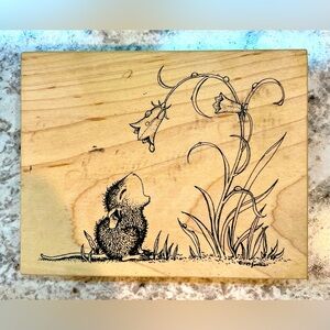 Vintage House Mouse “Waiting for a Bluebell Drip” Stamp